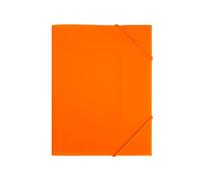 Raylu Paper Carpeta A5 con Gomas Elásticas y Solapas, Carpetade de Plástico Resistente y 100% Reciclable con Cierre Elástico para Documentos, Oficina, Escuela y Organización (A5, Naranja)