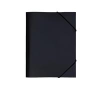 Raylu Paper Carpeta A5 con Gomas Elásticas y Solapas, Carpetade de Plástico Resistente y 100% Reciclable con Cierre Elástico para Documentos, Oficina, Escuela y Organización (A5, Negro)