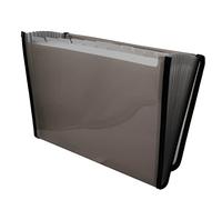 Raylu Paper® - Carpeta clasificadora de documentos tipo acordeón con 12 compartimentos, archivador de plástico para oficina con separadores y bordes reforzados (Gris)