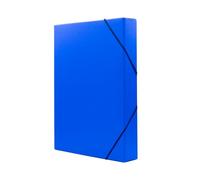 Raylu Paper - Carpeta de Proyectos Mate de tamaño A4 con lomo de 5 cm, carpeta de cartón resistente y cierre con gomas para proyectos escolares u oficina, Archivador tamaño 34 x 24 cm (Azul)