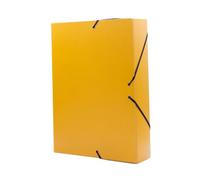 Raylu Paper - Carpeta de Proyectos Mate de tamaño A4 con lomo de 7 cm, carpeta de cartón resistente y cierre con gomas para proyectos escolares u oficina, Archivador tamaño 34 x 24 cm (Amarillo)
