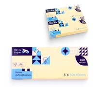 Raylu Paper - Notas Adhesivas, Pack de 12 Blocs de 100 Hojas de Notas Autoadhesivas Amarillas, Sticky Notes Ideales como Material de Oficina, Estudio y Oposiciones (50x40)