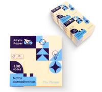 Raylu Paper - Notas Adhesivas, Pack de 12 Blocs de 100 Hojas de Notas Autoadhesivas Amarillas, Sticky Notes Ideales como Material de Oficina, Estudio y Oposiciones