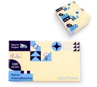 Raylu Paper - Notas Adhesivas, Pack de 12 Blocs de 100 Hojas de Notas Autoadhesivas Amarillas, Sticky Notes Ideales como Material de Oficina, Estudio y Oposiciones