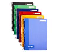 RAYLU PAPER - Pack 6 Cuadernos Tapa Dura con Espiral, 80 Hojas 70g, Cuadernos de Colores Vivos, Libretas para Escuela, Oficina, Apuntes y Estudio (Pauta 3,5mm, A5)