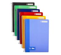 RAYLU PAPER - Pack 6 Cuadernos Tapa Dura con Espiral, 80 Hojas 70g, Cuadernos de Colores Vivos, Libretas para Escuela, Oficina, Apuntes y Estudio (A5, Cuadriculado 5mm)