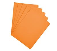 Raylu Paper® - Pack de 25 Subcarpetas de cartulina para documentos, con agujeros colores vivos. Carpetas de cartulina kraft gruesa de 200g (Naranja, Folio)