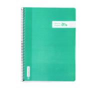 RAYLU PAPER - Pack de 6 Cuadernos A4 con Espiral y Tapa de Resistente de Polipropileno, 80 Hojas 90g, Libreta de Colores vivos para Apuntes, Estudio, Oficina y Universidad (Verde, Pauta 3,5mm)