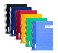 RAYLU PAPER - Pack de 6 Cuadernos con Espiral y Tapa de Resistente de Polipropileno, 80 Hojas 90g, Libretas de 4 Colores Pastel para Apuntes, Estudio, Oficina y Universidad (Cuadrícula 4mm, A5)