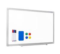 Raylu Paper® - Pizarra blanca magnética con marco de aluminio, bandeja para rotuladores, kit de montaje, 3 rotuladores, 4 imanes y 1 borrador magnético, pizarra blanca de borrado en seco. (40 x 60 cm)