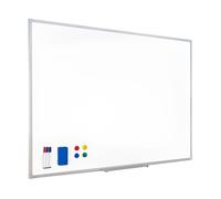 Raylu Paper® - Pizarra blanca magnética para pared con marco de aluminio, pizarra blanca magnética de borrado en seco grande con bandeja para rotuladores (120 x 90 cm)