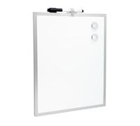 Raylu Paper® - Pizarra Blanca Magnética Pequeña con Marco de Aluminio para Casa y Oficina, incluye Rotulador Negro con Borrador, Imán y almohadillas para montaje en Pared (35 x 28 cm)