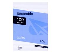 Raylu Paper Recambio Hojas A4 Perforadas, 100 Hojas 90 g, Folios para Archivador y Carpesano, Recambios para uso Escolar, Universidad y Oficina (Rayado 1 Línea)