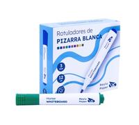 RAYLU PAPER Rotuladores para Pizarra Blanca, Rotulador para Pizarra de Punta Redonda de 3mm de Borrado en Seco, No Tóxicos, para Pizarra Blanca y Pizarra Magnética (12, Verde)