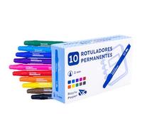 RAYLU PAPER Rotuladores Permanentes con Punta de 2mm, Rotulador Permanente Resistente al Agua y la Decoloración de Secado Rápido, Ideal para Papel, Cartón, Plástico, Metal y Tela (10, Surtido)