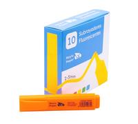 RAYLU PAPER Subrayadores Fluorescentes con Punta Biselada, Pack de 10 Marcadores Fluorescentes con Trazo de 2-5mm, Rotuladores Fluorescentes para Organización (10, Naranja)