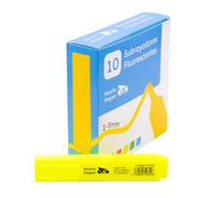 RAYLU PAPER Subrayadores Fluorescentes con Punta Biselada, Pack de 10 Marcadores Fluorescentes con Trazo de 2-5mm, Rotuladores Fluorescentes para Organización (10, Amarillo)