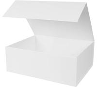 RayofSun Caja de regalo blanca con imán fuerte con tapa, 13.7 x 9 x 4.3 pulgadas, caja de regalo grande de cartón universal de calidad (1 unidad)