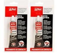 Rayt 605-02 Novopren tubo: pegamento de contacto para uso general: madera, corcho, cuero, goma, cerámica, cartón. Súper adhesión, 40ml (Paquete de 2)