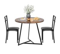 RBFGYIOP Mesa Redonda Comedor Set 2 Sillas MDF Retro Hogar Cocina