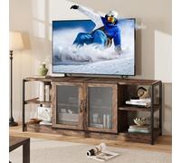 RBFGYIOP Mueble TV Lamas 160cm Puertas Correderas Estilo Retro | Mueble TV 160cm lamas puertas correderas estilo retro PB 2 compartimentos salón recibidor almacenaje multimedia 160*46*64cm
