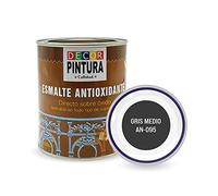RC ocio Pintura antioxidante exterior para metal minio Pinturas esmalte antioxido para galvanizado, hierro, forja, barandilla, chapa para interiores y exteriores - Lata 750ml(Gris Medio)
