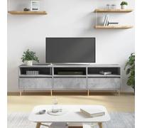 RCODSSK Armario para TV gris hormigón 150 cm de ancho de madera con 6 compartimentos y tablero estable, dimensiones 150 x 30 x 44,5 cm