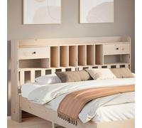 RCODSSK Cabecero de cama de madera maciza de pino de 180 cm con 6 compartimentos y 2 cajones