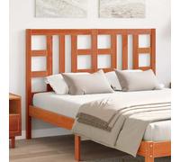 RCODSSK Cabecero de madera maciza de pino marrón cera, 135 cm, con vetas rústicas para camas sin cabecero