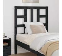 RCODSSK Cabecero de madera maciza de pino negro 81 x 100 cm con vetas rústicas para camas sin cabecero