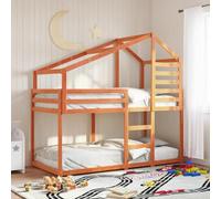 RCODSSK Litera con techo de madera maciza de pino como cama alta para niños con estructura de techo de 80 x 200 cm