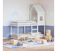 RCODSSK Litera con techo de madera maciza de pino, litera con techo de 80 x 200 cm, cuna con madera de pino