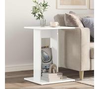 RCODSSK Mesa auxiliar rectangular blanca de madera de 45 x 40 x 62,5 cm, mesa moderna para salón, ideal junto a sofá o sillones para lámparas y bebidas