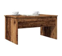 RCODSSK Mesa de centro ajustable en altura con aspecto de madera envejecida, 80 x 50 cm, con espacio de almacenamiento y placa ajustable, versátil como mesa de comedor o mesa de ordenador