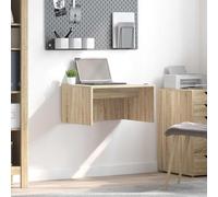RCODSSK Mesa de pared de roble Sonoma, 60 x 45 x 30 cm, material de madera: escritorio para espacios pequeños como mesa de oficina en casa montada en la pared con fácil montaje y diseño flotante