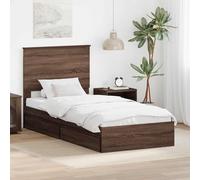 RCODSSK Moderna cama de almacenamiento, color blanco, 200 x 200 cm, con 2 cajones de madera y cabecero