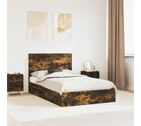 RCODSSK Moderna cama de almacenamiento, color blanco, 200 x 200 cm, con 2 cajones de madera y cabecero