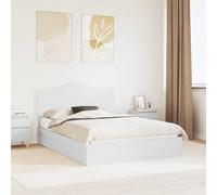 RCODSSK Moderna cama de almacenamiento con cabecero de madera en color blanco, cama rectangular con prácticos cajones y espacio de almacenamiento, cama con cajones, color blanco, 140 x 190 cm