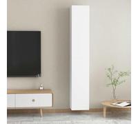 RCODSSK Mueble de TV suspendido blanco 30,5 x 30 x 60 cm de madera con 2 estantes - Mueble TV como mueble de pared