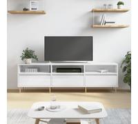 RCODSSK Mueble para TV blanco 150 cm de ancho de madera con 6 compartimentos y mesa estable, dimensiones 150 x 30 x 44,5 cm