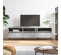 RCODSSK Mueble para TV blanco 150 x 30 x 44,5 cm con espacio de almacenamiento, mueble de TV blanco 150 cm de ancho de madera con 6 compartimentos