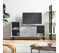 RCODSSK Mueble para TV de color gris hormigón con 5 compartimentos y puertas prácticas, mueble de TV en las medidas 100 x 35 x 55 cm, armario para TV de 100 cm de ancho para suficiente espacio y