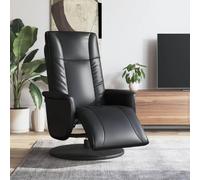 RCODSSK Sillón de relax con reposapiés en piel sintética, resistente a las manchas y giratorio 360 grados, con función de reclinación manual y marco robusto de madera contrachapada y metal para una