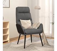 RCODSSK Sillón de relax gris claro de tela gruesa acolchada con piel sintética y cómodos reposabrazos para el salón