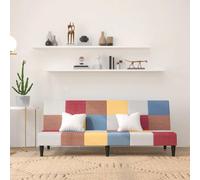 RCODSSK Sofá cama de 2 plazas con reposapiés Patchwork - Cómodo sofá cama con reposapiés y 2 plazas patchwork para salón y habitación de invitados