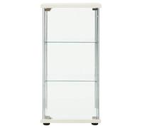 RCODSSK Vitrina de cristal templado blanco con estantes para biblioteca y estante de cristal para multimedia