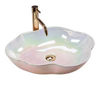 Rea Akoya Pearl Lavabo sobre Encimera Baño 500 x 380 x 130 mm Cerámica (Perla)
