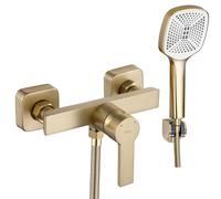 Rea ARGUS BRUSH GOLD GRIFO DE DUCHA Mezclador de baño de latón Monomando regulable en frío y calor (dorado)