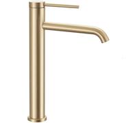 Rea CLIF BRUSH GOLD GRIFO DE LAVABO ALTO Mezclador de baño de latón Grifo monomando para lavado a mano ajustable en frío y caliente (dorado)