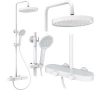 Rea Cris conjunto de ducha a pared con rociador con efecto lluvia blanco REA-P0359